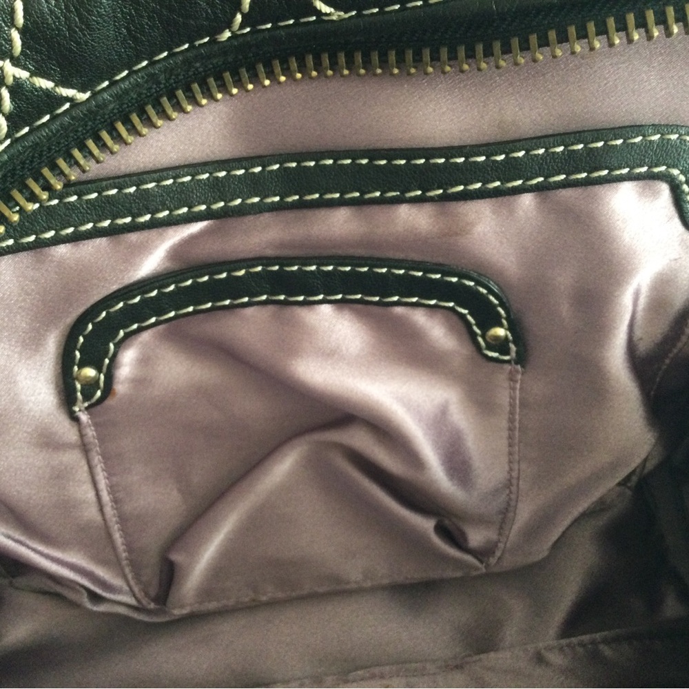 Juicy Couture Black Quilted Satchel with Contrast Stitching - Picture 10 of 11
